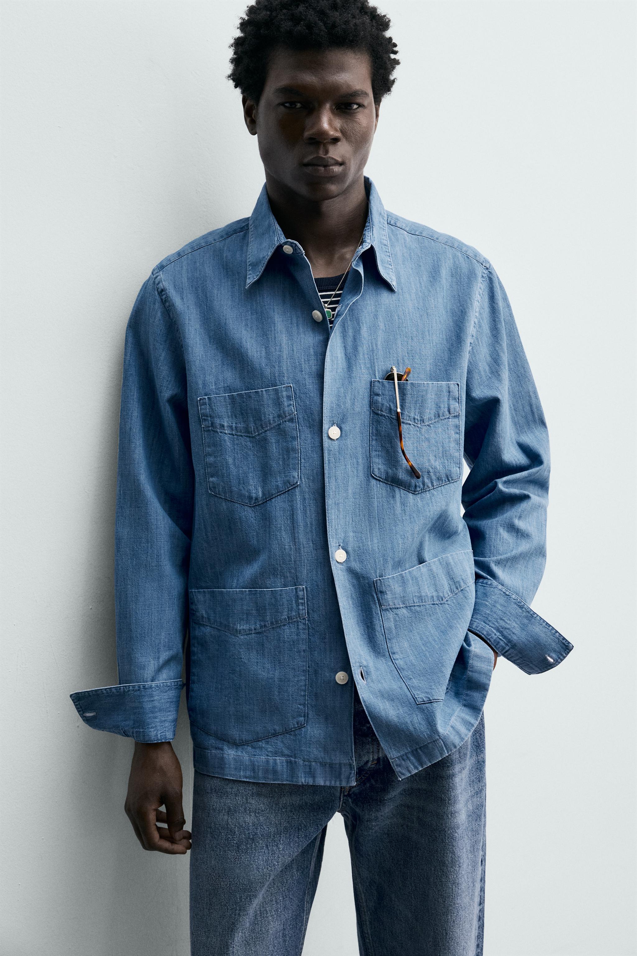 CHEMISE EN DENIM À POCHES